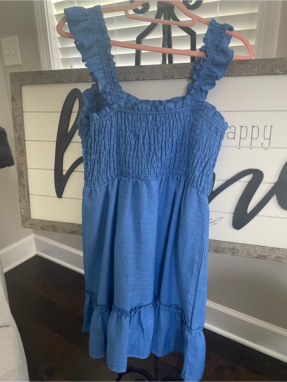 Lily Rose Ruffled Strap Blue Sundress